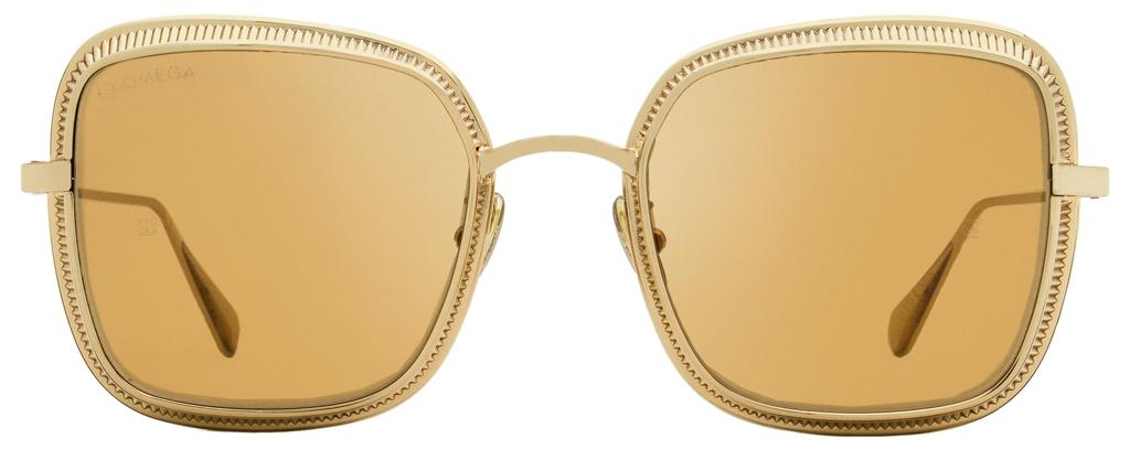 Omega Omega Women's Square Sunglasses OM0017H 33G Gold 54mm