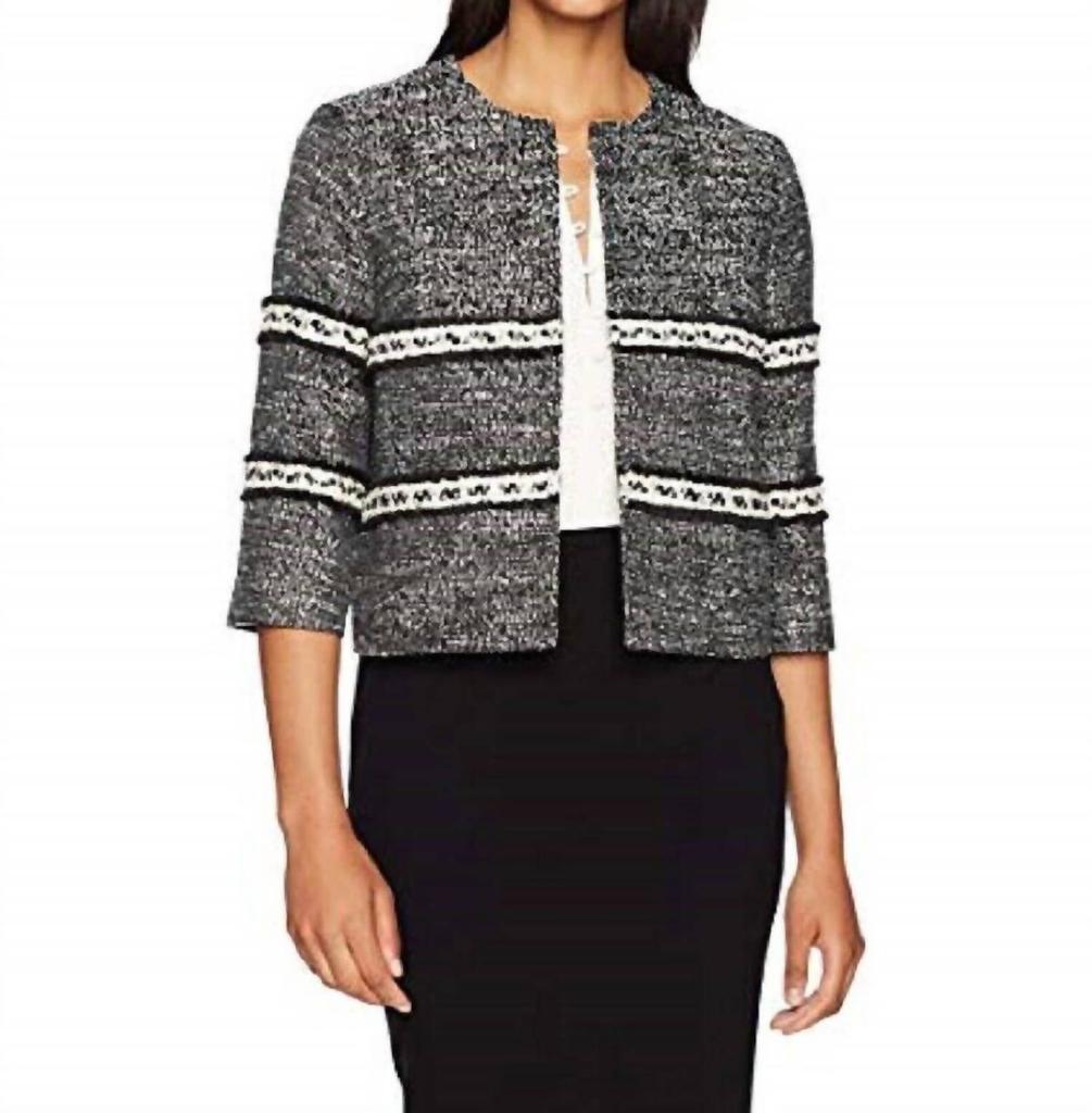 Ellen Tracy Ellen Tracy - Cropped Tweed Open Front Blazer