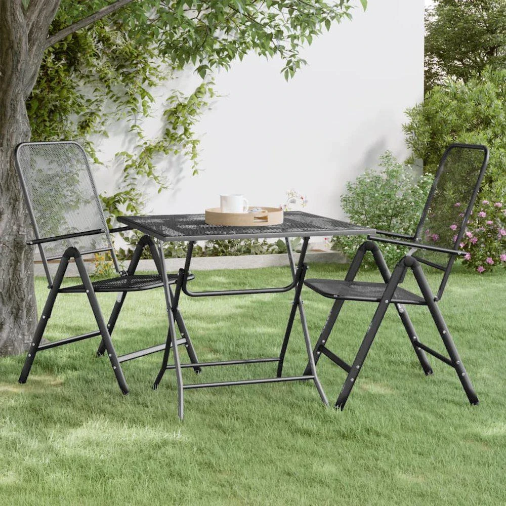 VidaXL Patio Table 31.5"x31.5"x28.3" Expanded Metal Mesh Anthracite