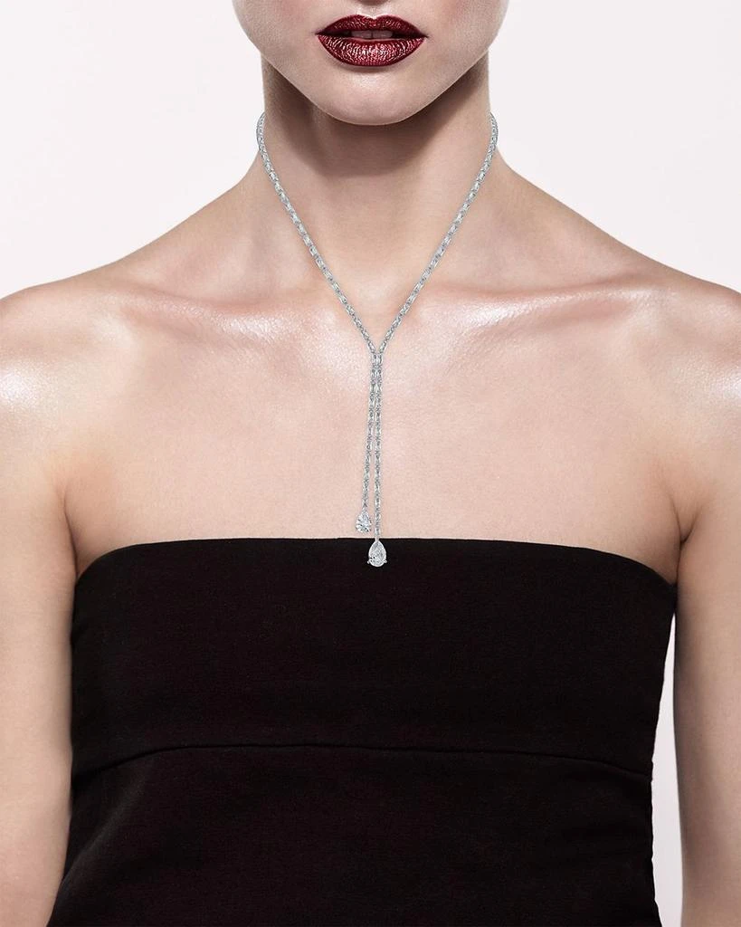 Kenneth Jay Lane CZ By Baguette & Pear Y Necklace, 17" 2