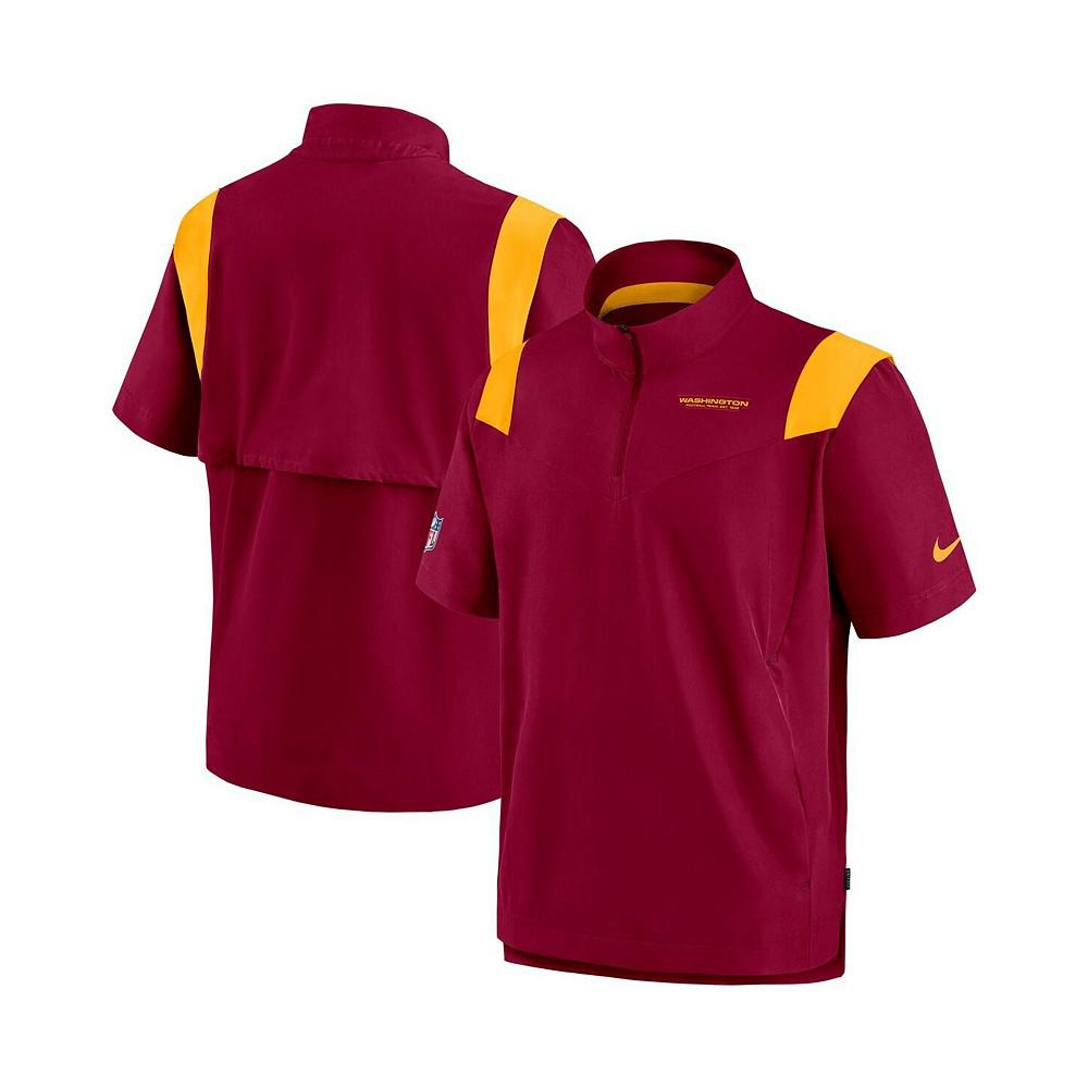 Nike Men's Burgundy Washington Football Team Sideline Coaches Short Sleeve Quarter-Zip Jacket