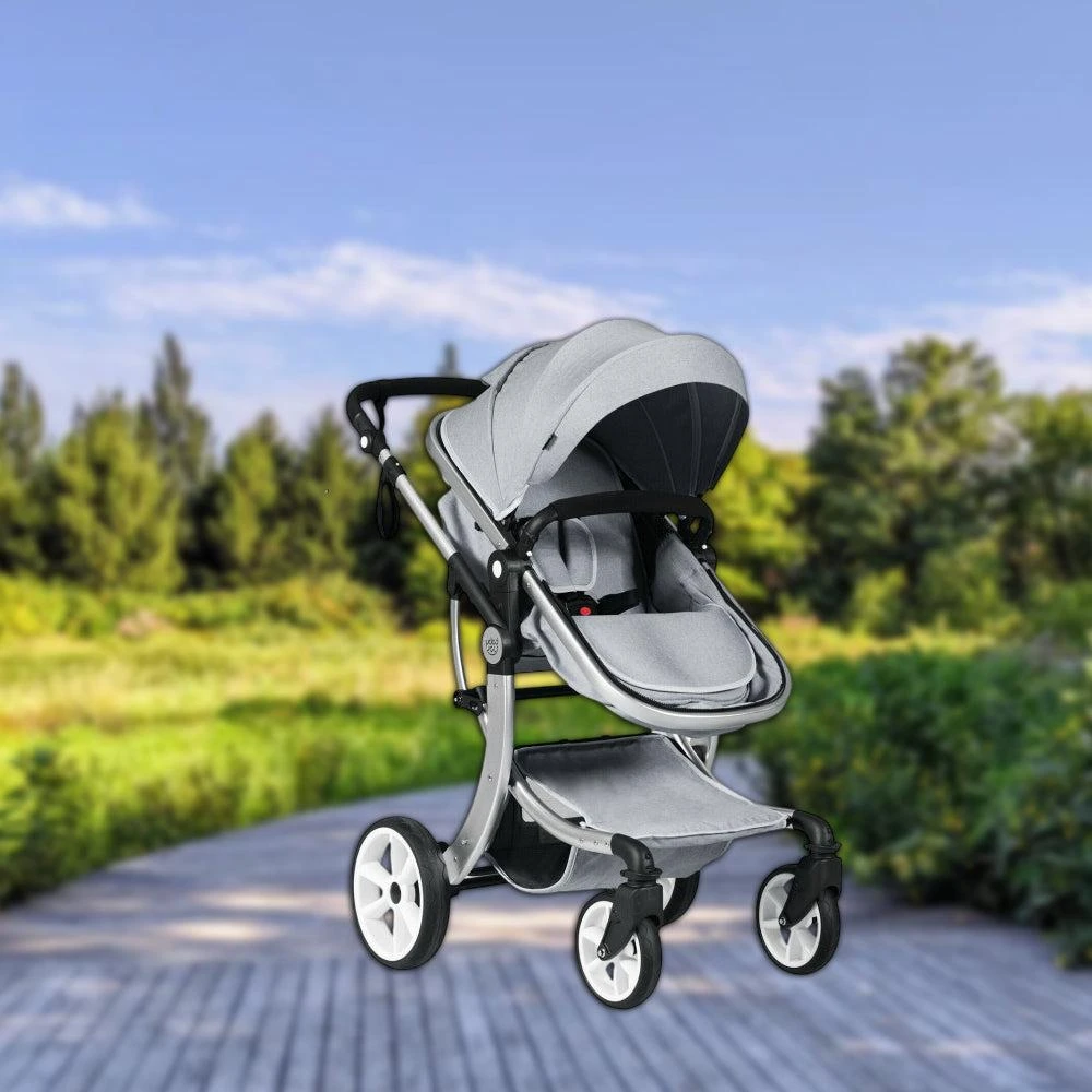 Hivvago Convertible Foldable Baby Stroller with High Landscape Design and Matching Diaper Bag