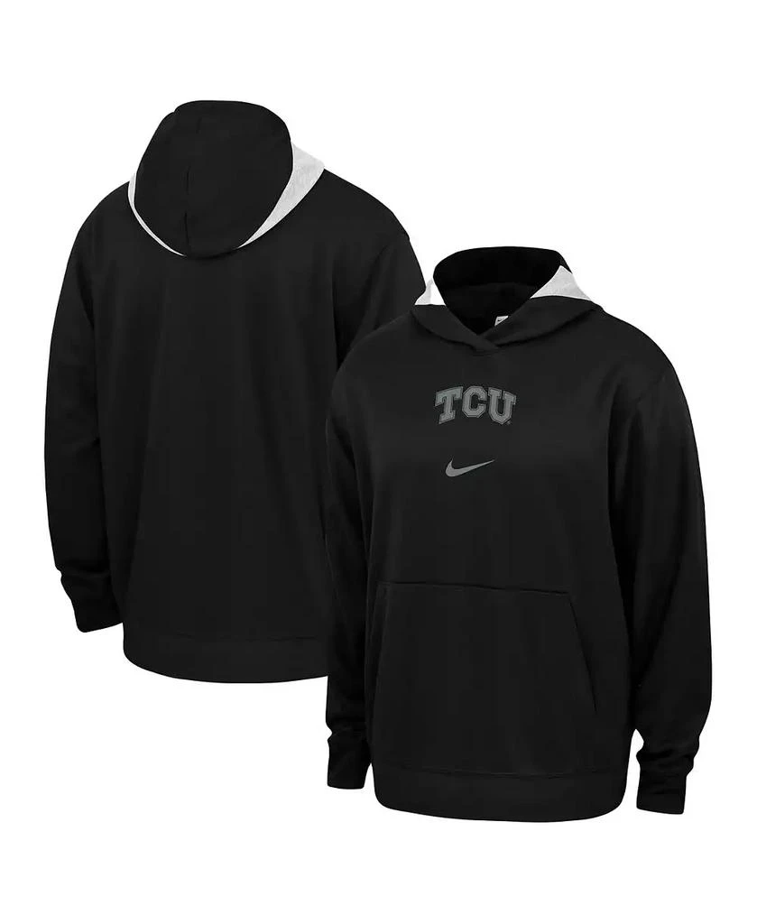 NIKE Men's Black TCU Horned Frogs Basketball Spotlight Performance Pullover Hoodie 1