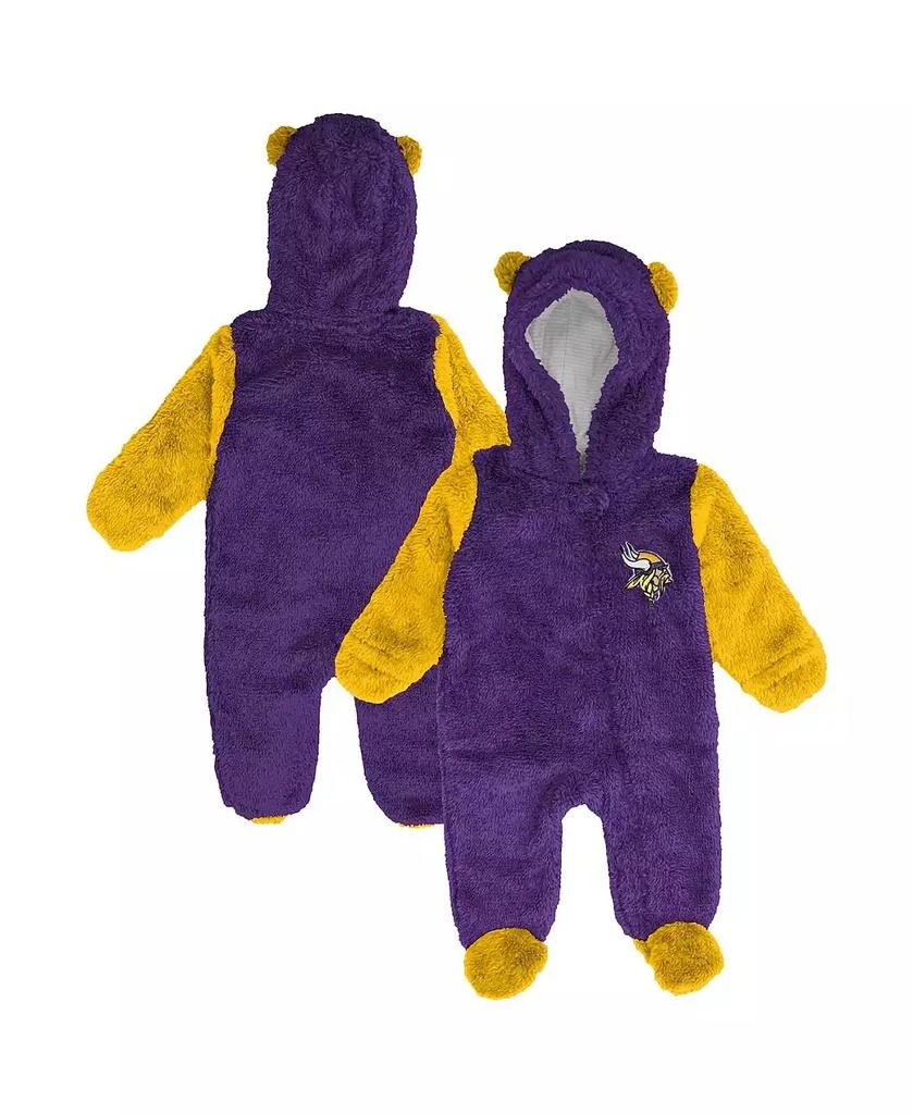 Outerstuff Baby Boys and Girls Purple Minnesota Vikings Stay Napping Fleece Bunting Full-Zip Sleeper