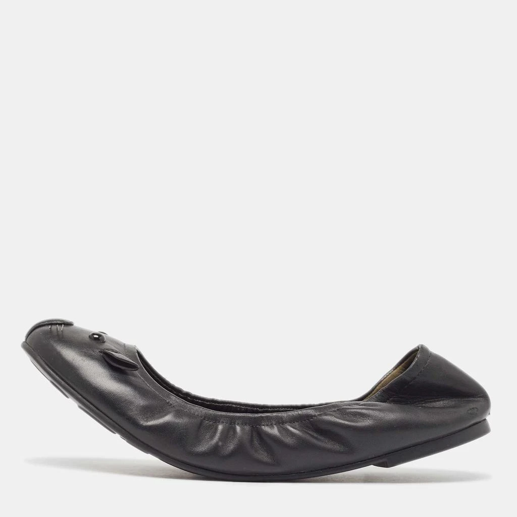 Marc Jacobs Marc Jacobs Black Leather Mouse Scrunch Ballet Flats Size 40 1