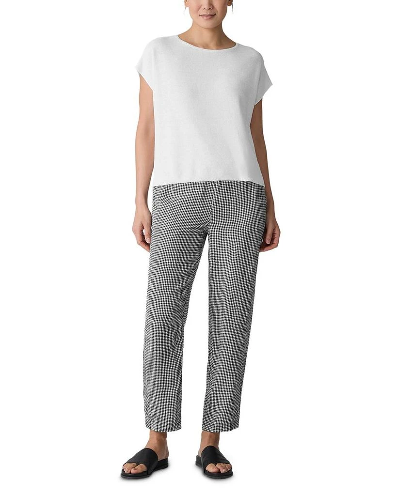 Eileen Fisher Puckered Linen Tapered Ankle Pants 2