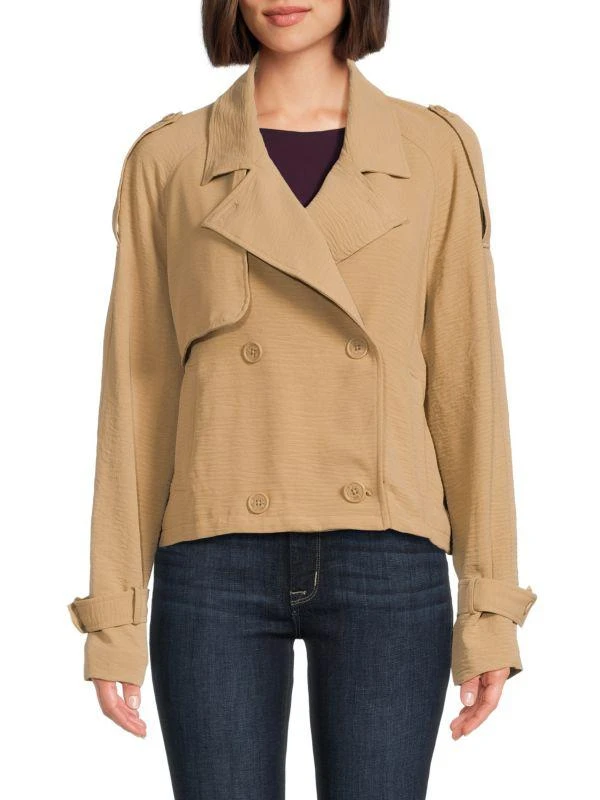 Laundry by Shelli Segal Notch Lapel Epaulet Coat 1