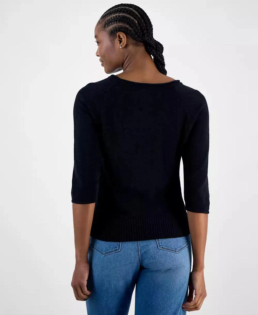 Charter Club Women's 3/4-Sleeve Linen-Blend Sweater, Exclusively at Macy's 2