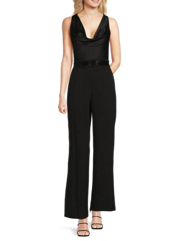 Sequin Belted Cowlneck Jumpsuit – On Sale Now with Up to 67% Off