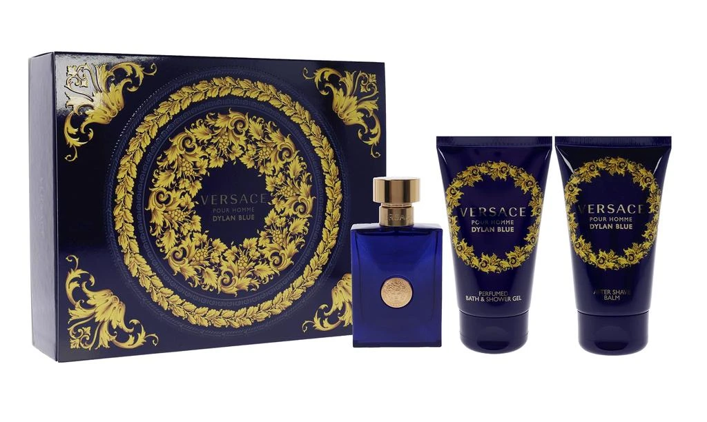 Versace Dylan Blue by  for Men - 3 Pc Gift Set 1.7oz EDT Spray, 1.7oz After Shave Balm, 1.7oz Perfumed Bath Shower Gel 1