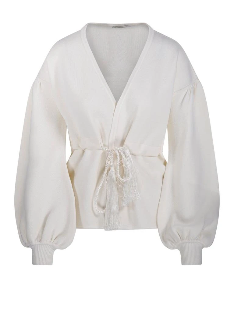 Max Mara Max Mara Tiberio V-Neck Tassel Detailed Cardigan 1