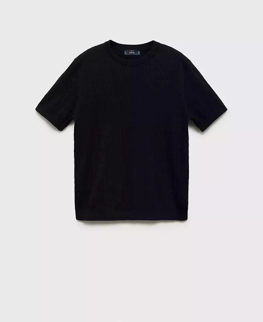 Mango Men's Braided Fine-Knit T-Shirt 2