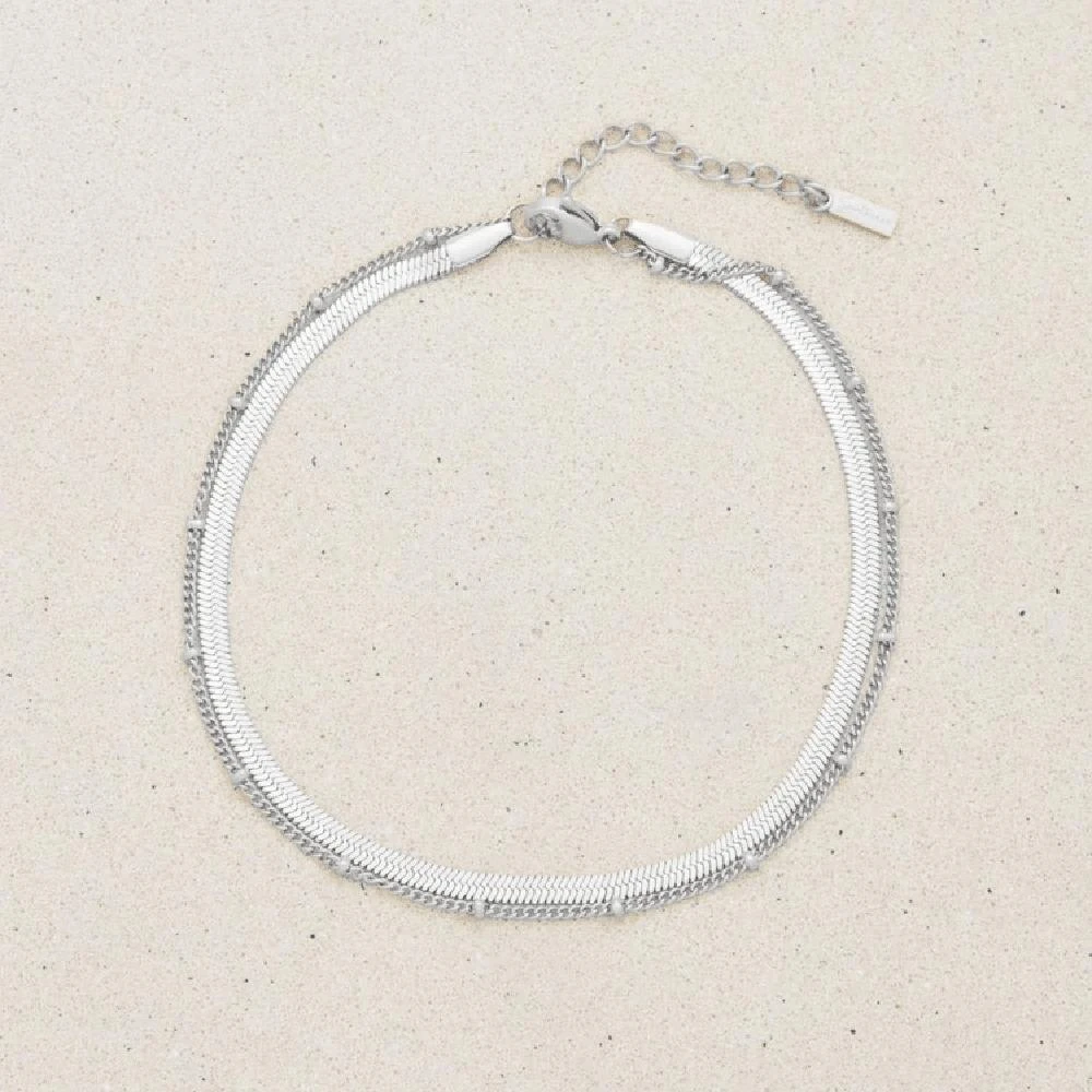 Pompeii3 Stefanie Anklet Silver Plated 9.25" with 1.5" Extender 4