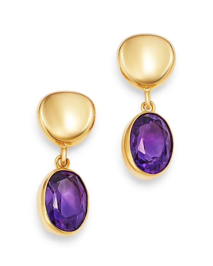 Bloomingdale's Gemstone Oval Drop Earrings in 14K Yellow Gold 1
