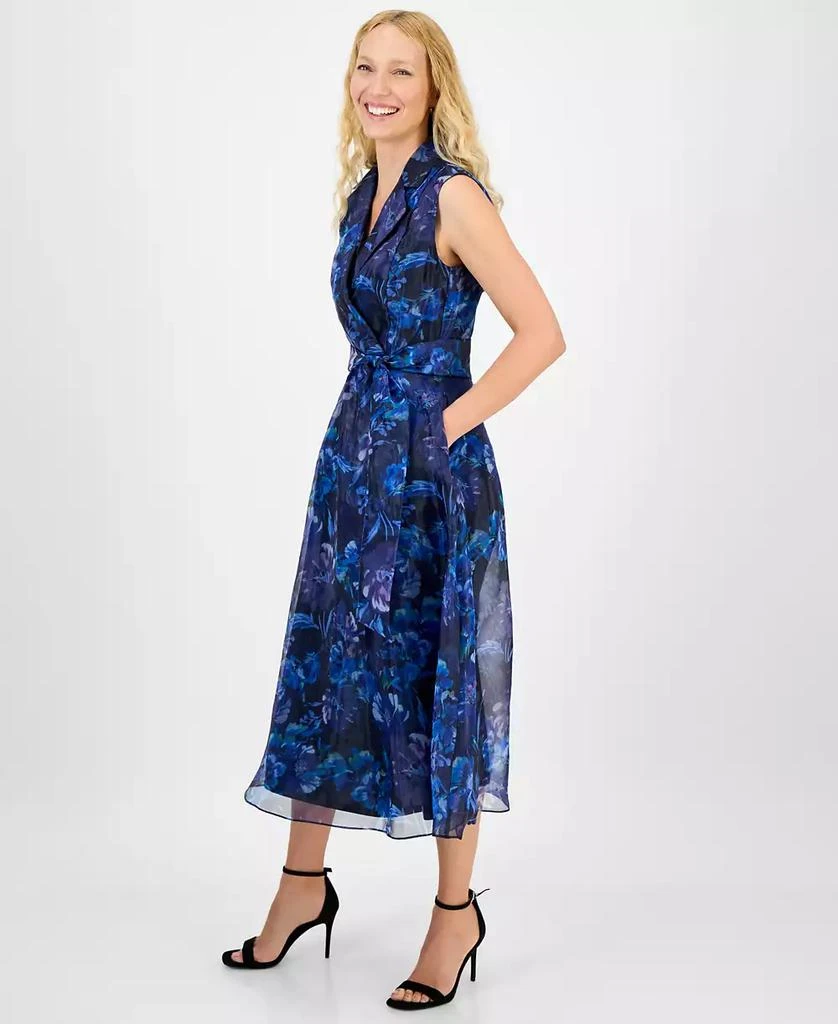 julia jordan Women's Printed Fit & Flare Tie-Waist Dress 2