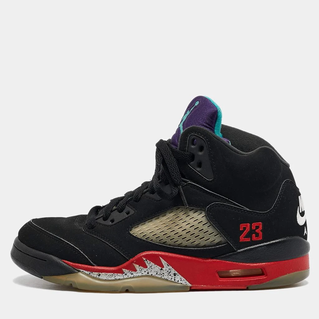 Jordan Jordan Black Nubuck Leather Air Jordan 5 Retro Supreme High Top Sneakers Size 40 1