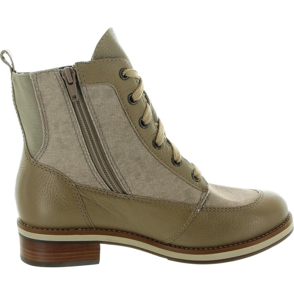 Walking Cradles Knox Womens Zipper Leather Combat & Lace-Up Boots