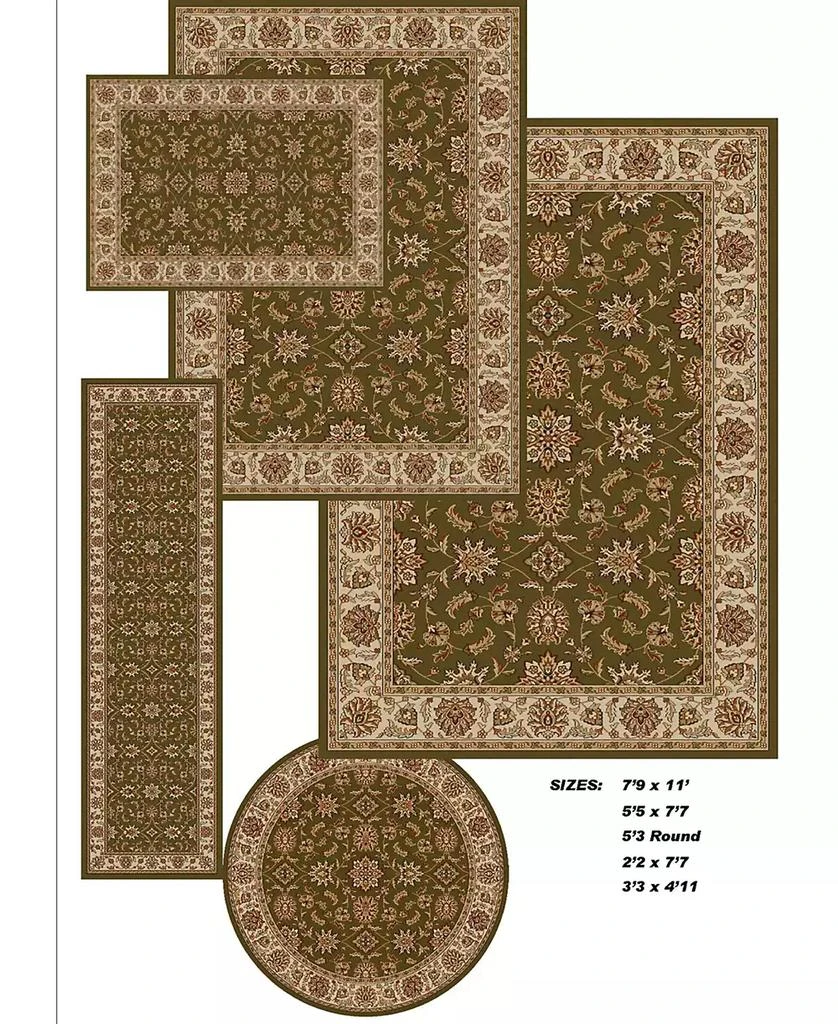 KM Home Area Rug Set, Vienna Collection 5 Piece Set Meshed Sage 1