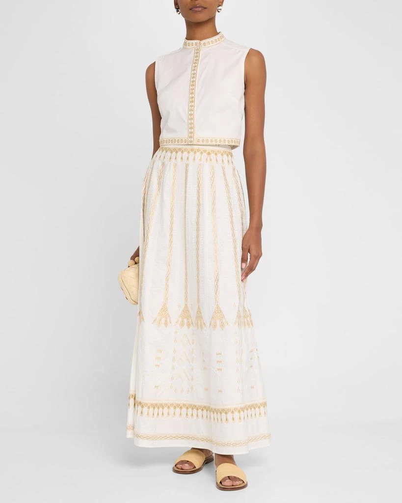 EMPORIO SIRENUSE Camille Embroidered Maxi Skirt 4