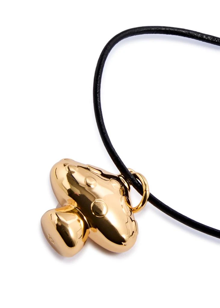 Timeless Pearly Mushroom 24kt gold-plated leather cord necklace 3