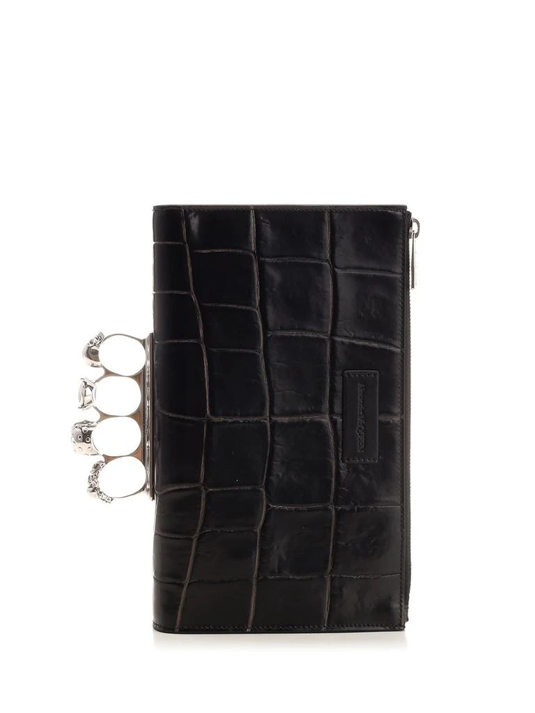 Alexander McQueen Alexander McQueen Four Ring Detailed Embossed Clutch Bag 1