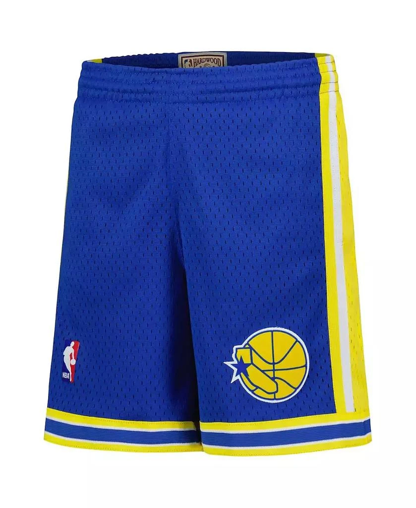 Mitchell & Ness Men's Big Boys and Girls Royal Golden State Warriors Hardwood Classics Swingman Shorts 3