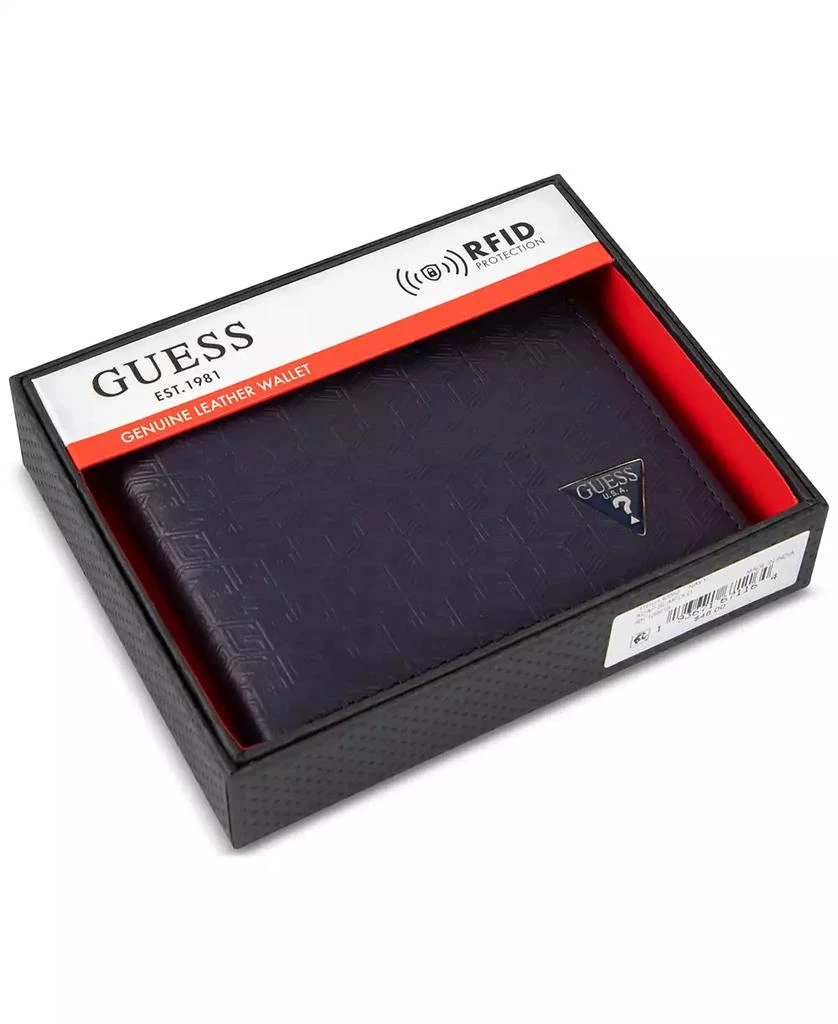 GUESS Men's Cube Embossed Leather Wallet 7