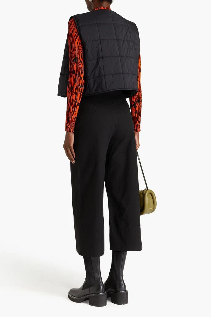 Ganni Cropped cotton wide-leg pants 3