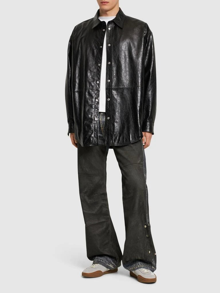 ACNE STUDIOS Letar Shiny Nappa Leather Shirt Jacket 1