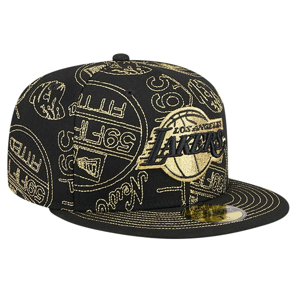 New Era New Era Lakers 59FIFTY Day Allover Print Stencil... - Men's 2