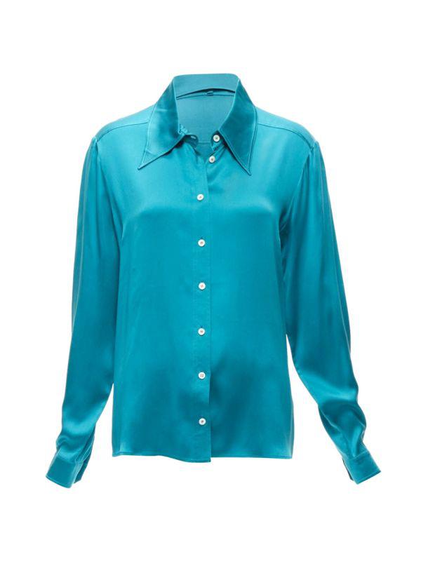 Gucci Gucci Tom Ford 1995 Vintage Teal Blue Silk Blend Long Gucci Gucci Tom Ford 1995 Vintage Teal Blue Silk Blend Long