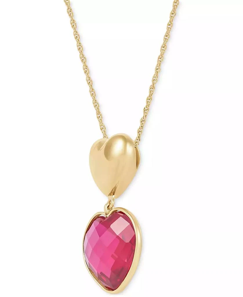 Macy's Ruby Heart Pendant Necklace (12-1/10 ct. t.w.) in 24k Gold-Plated Sterling Silver, 16" + 2" extender 2