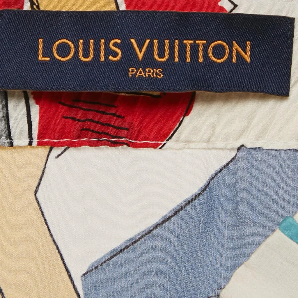 Louis Vuitton Louis Vuitton Blue Printed Silk Pajama Pants L 5