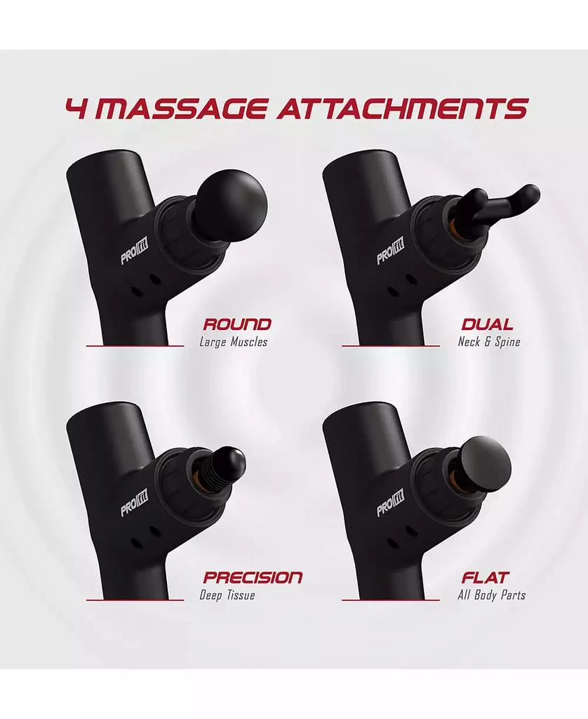 Tzumi PROfit Percussion Muscle Massage Gun, Rechargeable Deep Tissue Full-Body Massager with Multiple Attachments 10
