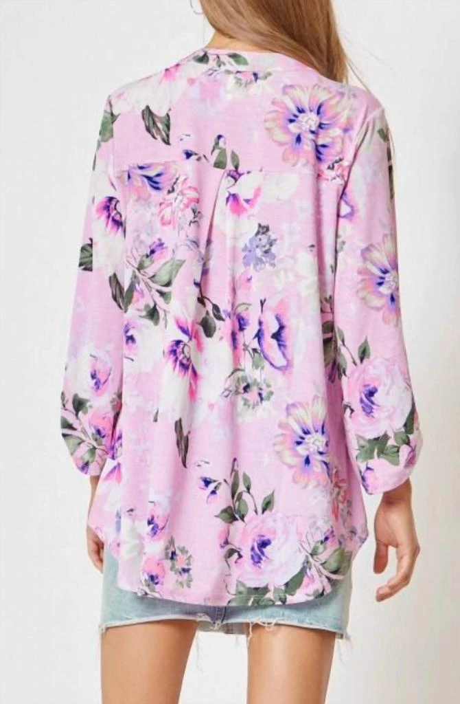 Dear Scarlett Loving You Lavender Floral 3/4 Sleeve Top 2