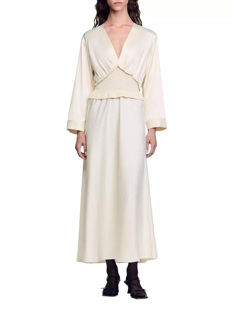 Sandro Long Satin-Effect Dress 2