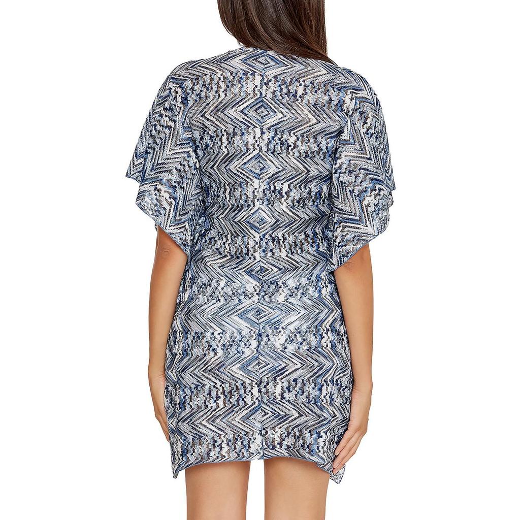 Becca Womens Metallic Knit Tunic Top