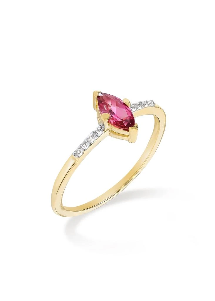 Tiramisu 14K Gold Plated Over 925 Sterling Silver Rhodolite Garnet Ring with Accents