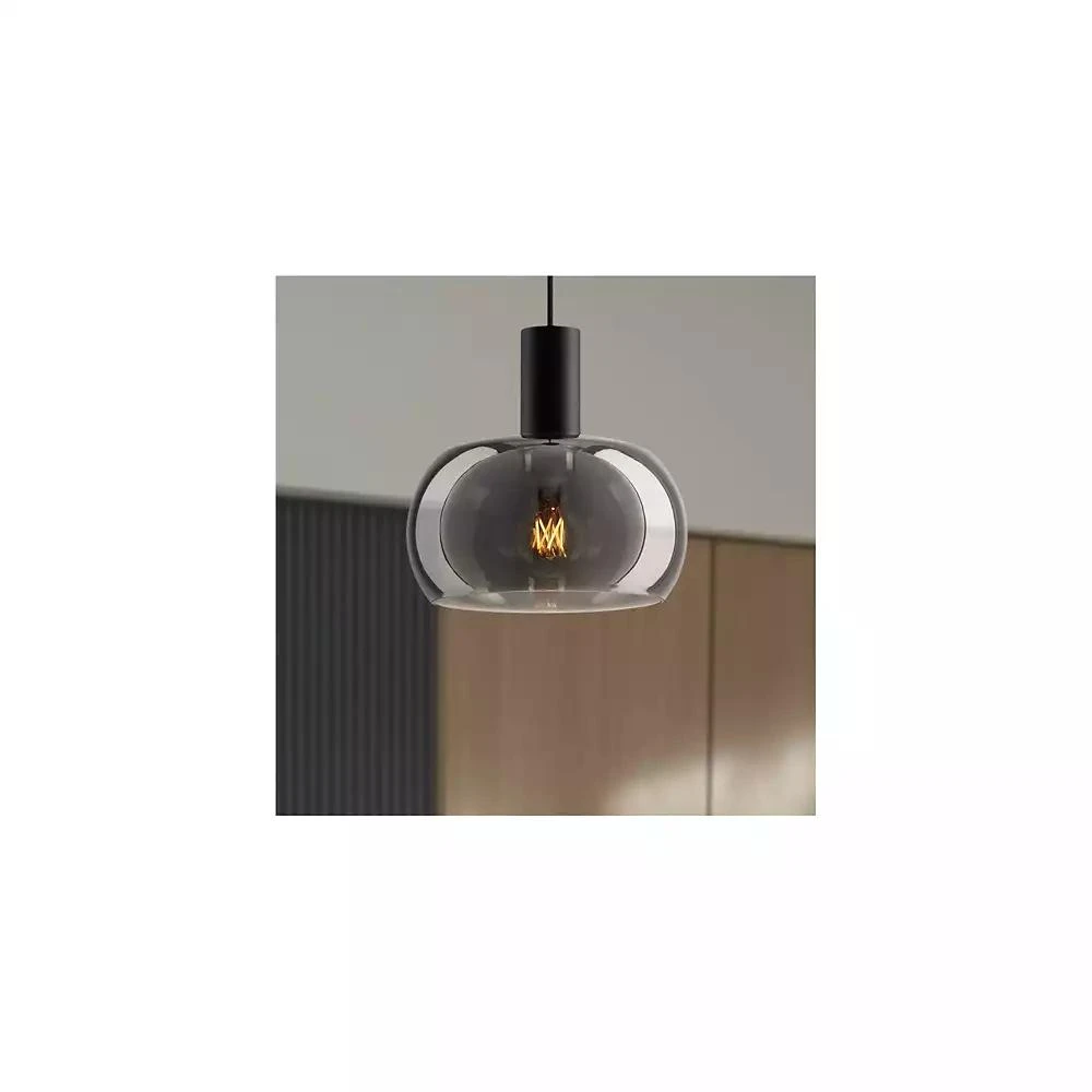 Possini Euro Design Rorie 8 1/2" Modern Pendant Ceiling Light Fixture Dining Room Over Table Kitchen Island Black Smoke Glass Mini 4