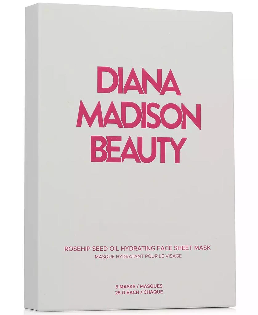 Diana Madison Beauty Rosehip Seed Oil Hydrating Face Mask, 5-Pk