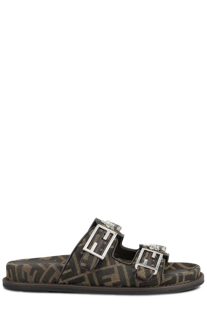 Fendi NAPPA LEATHER FENDI FEEL DOUBLE-BAND SLIDES - Slippers