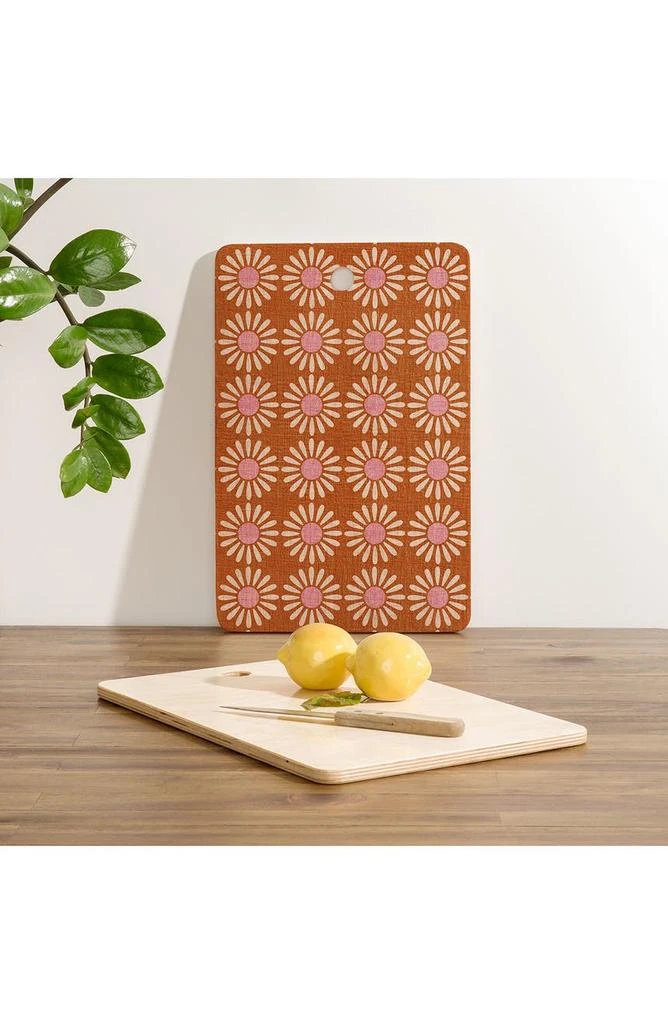 DENY Designs Schatzi Brown Retro Jumbo Daisy Orange Cutting Board 3
