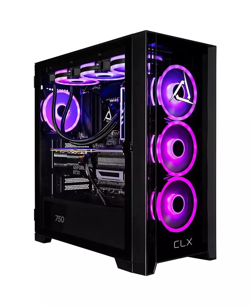 CLX SET Liquid Cooled Gaming Desktop Computer, Intel Core Ultra 7 265F 2.4GHz, 32GB RAM, 2TB SSD, NVIDIA GeForce RTX 5070 12GB, Windows 11 Home, Black