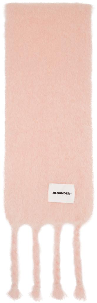 Jil Sander Pink Slim Wool Blend Scarf