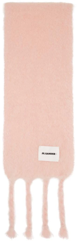 Jil Sander Pink Slim Wool Blend Scarf 1