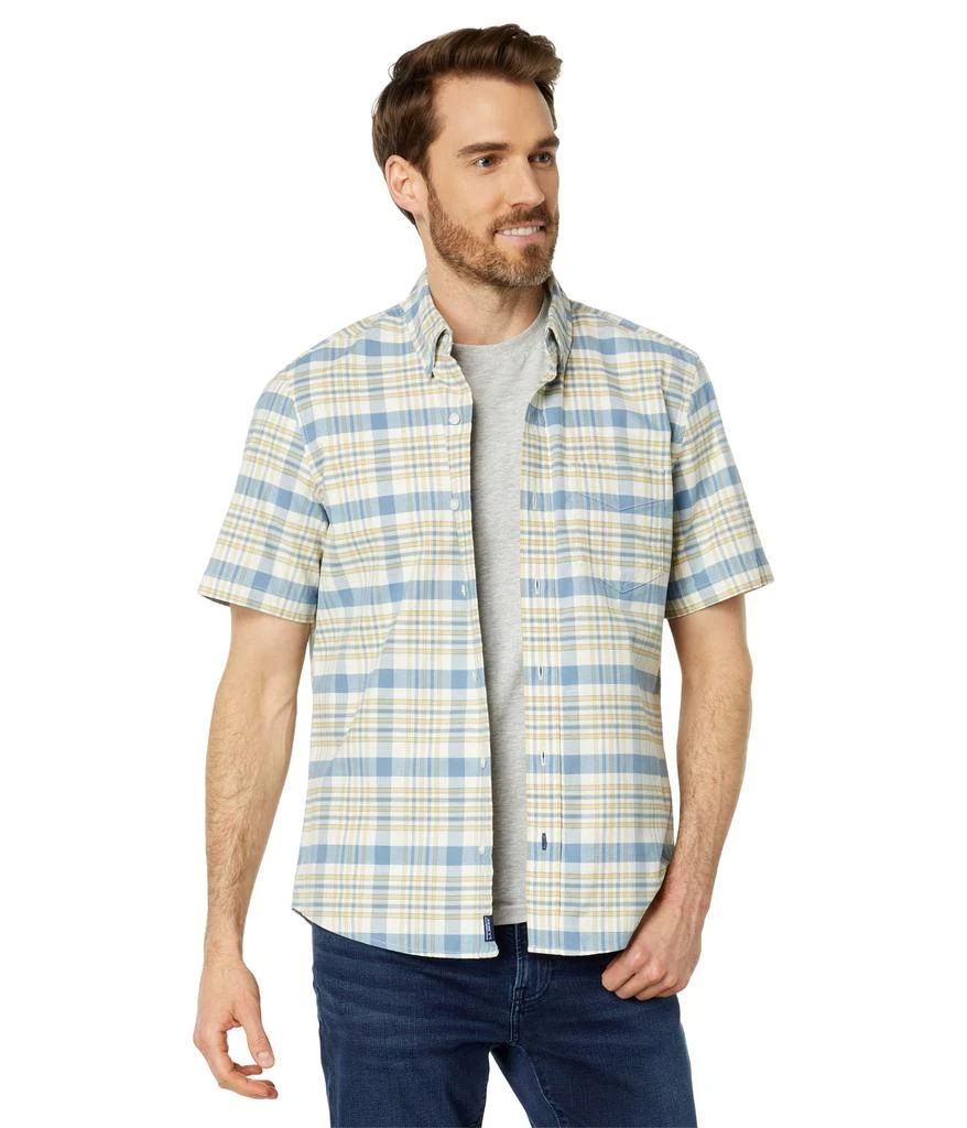 L.L.BEAN Comfort Stretch Oxford Short Sleeve Slightly Fitted Plaid 1