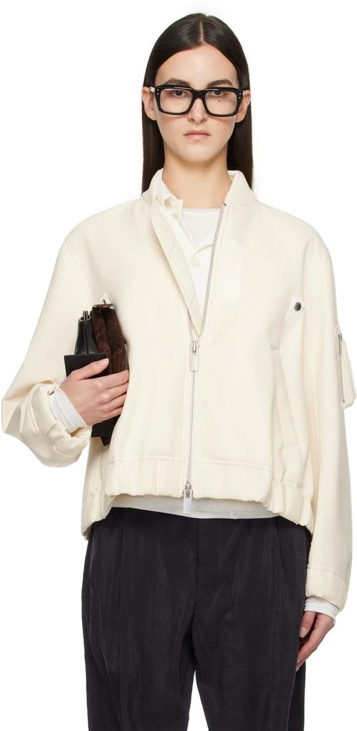 Sacai Off-White Suiting Bonding Bomber Jacket 1