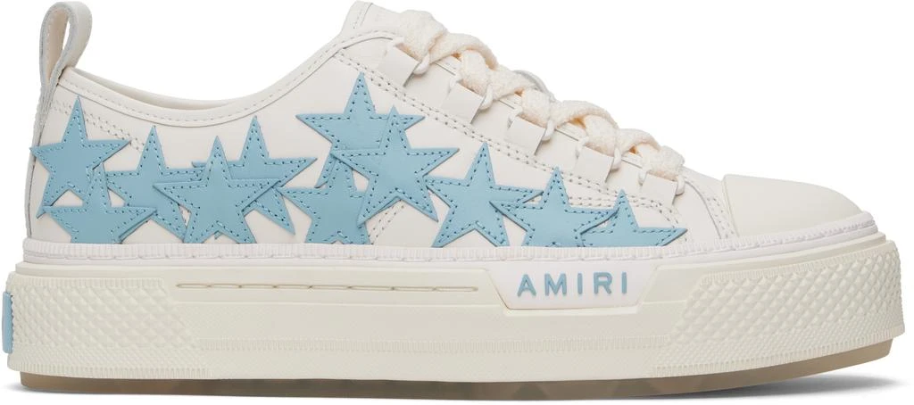 AMIRI White & Blue Stars Court Low Sneakers 1