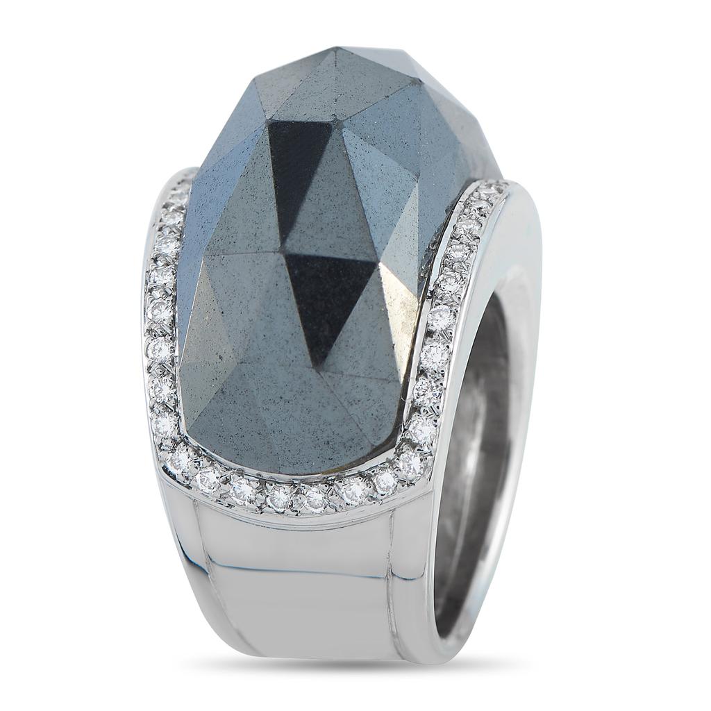 Stephen Webster 18K White Gold 0.55ct Diamond and Hematite Ring SW14-022425