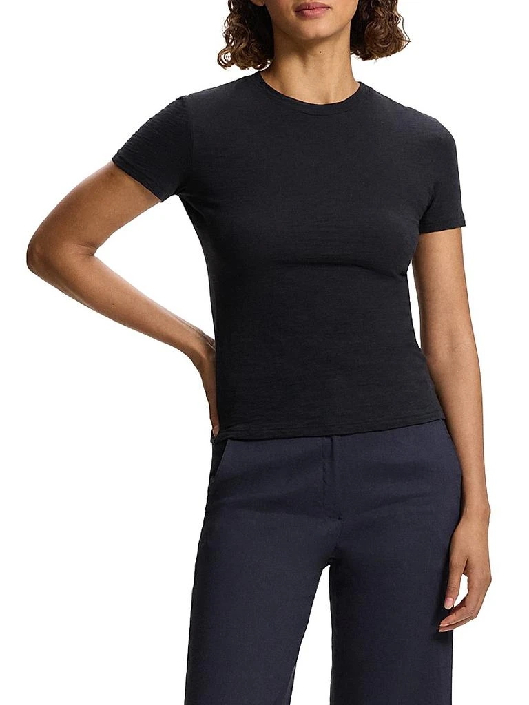 Theory Tiny Tee Fitted Cotton Slub Knit T-Shirt 3